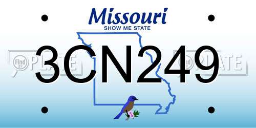 3CN249 Missouri License Plate