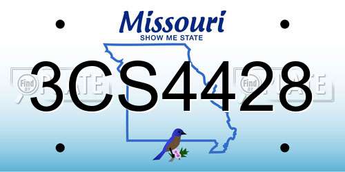 3CS4428 Missouri License Plate