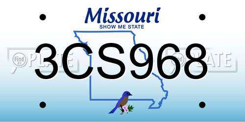3CS968 Missouri License Plate