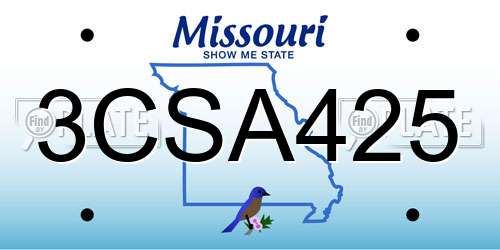 3CSA425 Missouri License Plate