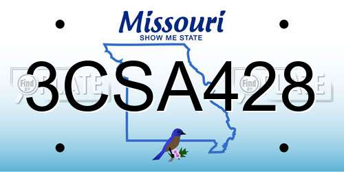 3CSA428 Missouri License Plate