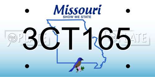 3CT165 Missouri License Plate