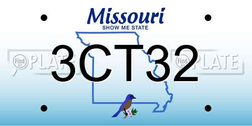 3CT32 Missouri License Plate
