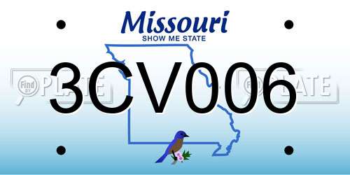 3CV006 Missouri License Plate
