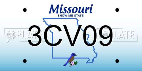 3CV09 Missouri License Plate