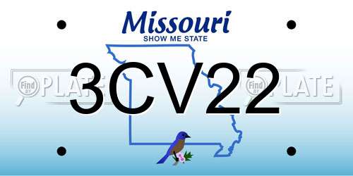 3CV22 Missouri License Plate