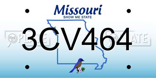 3CV464 Missouri License Plate