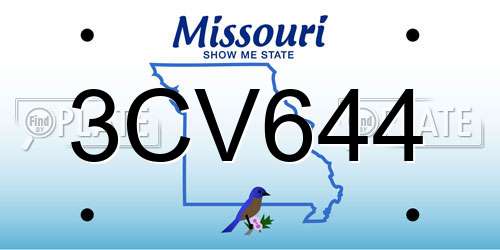 3CV644 Missouri License Plate