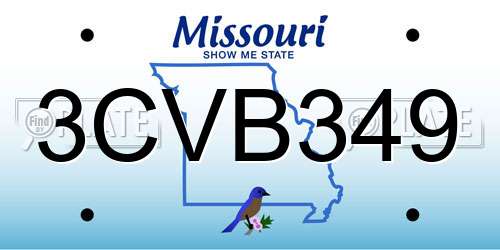 3CVB349 Missouri License Plate