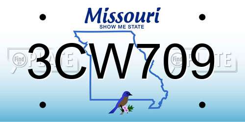 3CW709 Missouri License Plate