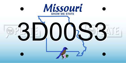 3D00S3 Missouri License Plate