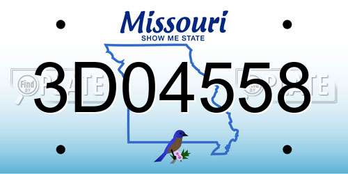 3D04558 Missouri License Plate