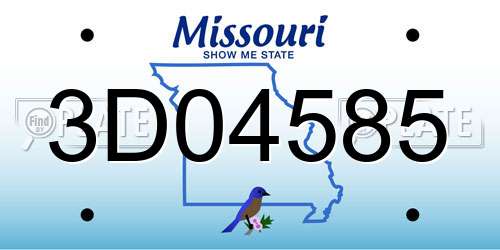3D04585 Missouri License Plate