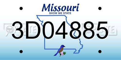 3D04885 Missouri License Plate