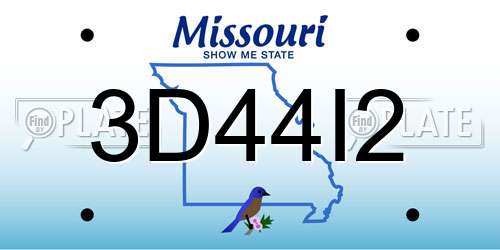 3D44I2 Missouri License Plate