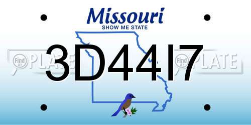 3D44I7 Missouri License Plate