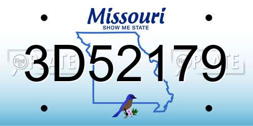 3D52179 Missouri License Plate