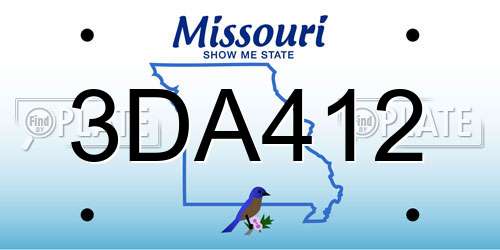 3DA412 Missouri License Plate