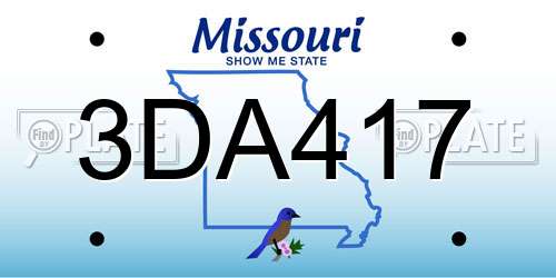 3DA417 Missouri License Plate