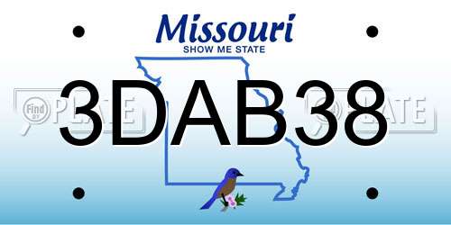 3DAB38 Missouri License Plate