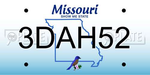 3DAH52 Missouri License Plate