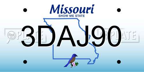 3DAJ90 Missouri License Plate