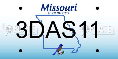 3DAS11 Missouri License Plate