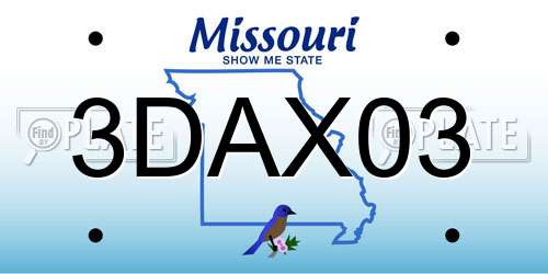 3DAX03 Missouri License Plate