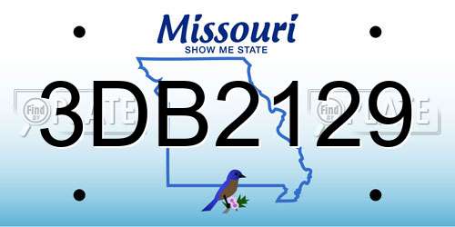 3DB2129 Missouri License Plate