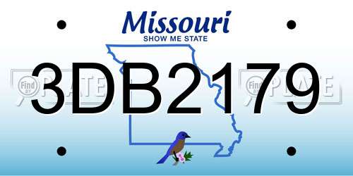 3DB2179 Missouri License Plate