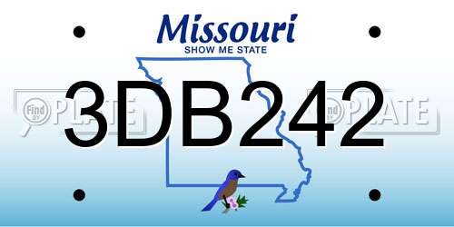3DB242 Missouri License Plate