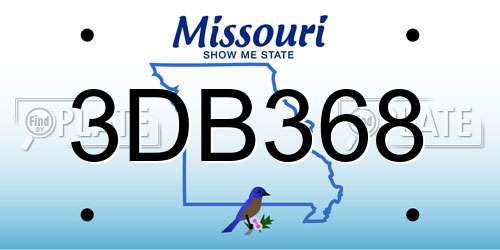3DB368 Missouri License Plate