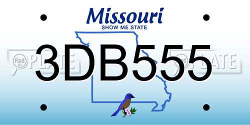 3DB555 Missouri License Plate