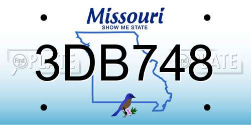 3DB748 Missouri License Plate