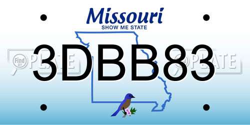 3DBB83 Missouri License Plate