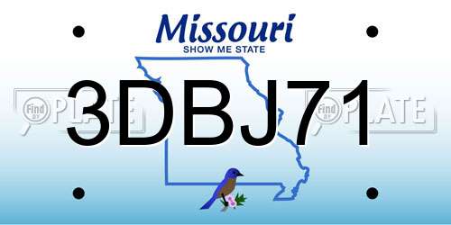 3DBJ71 Missouri License Plate