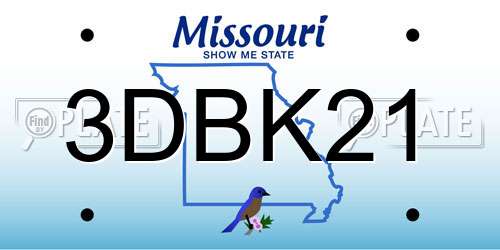 3DBK21 Missouri License Plate