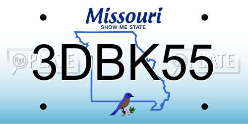 3DBK55 Missouri License Plate
