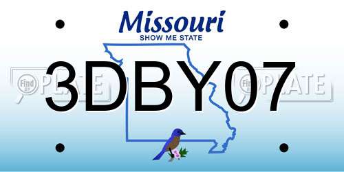 3DBY07 Missouri License Plate