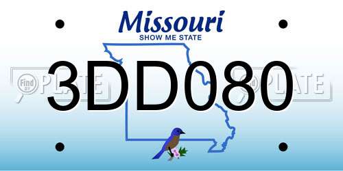 3DD080 Missouri License Plate