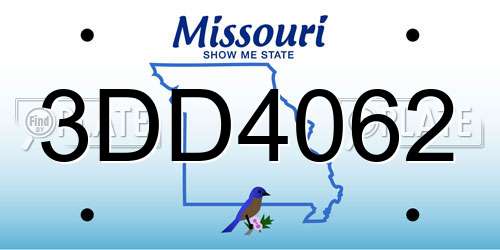 3DD4062 Missouri License Plate