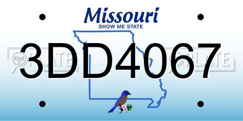 3DD4067 Missouri License Plate