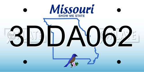 3DDA062 Missouri License Plate