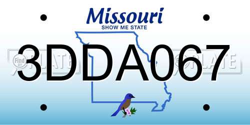 3DDA067 Missouri License Plate