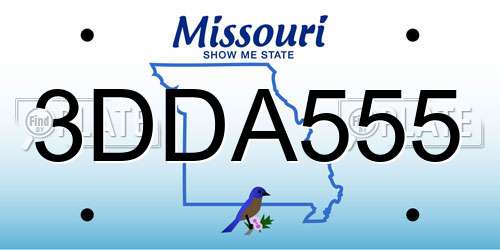 3DDA555 Missouri License Plate