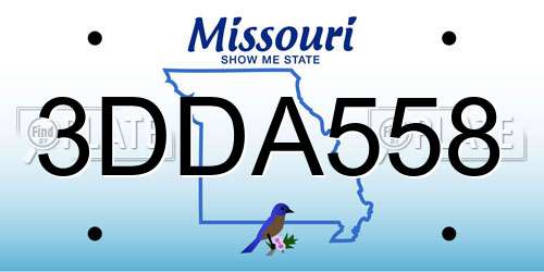 3DDA558 Missouri License Plate
