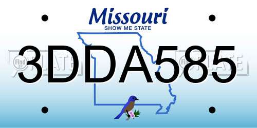 3DDA585 Missouri License Plate