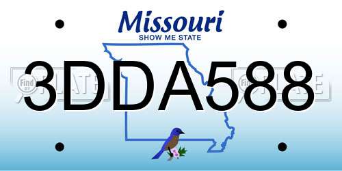 3DDA588 Missouri License Plate