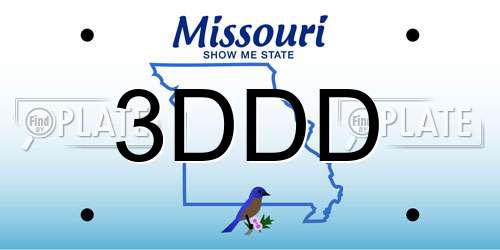 3DDD Missouri License Plate