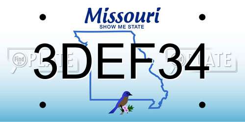 3DEF34 Missouri License Plate